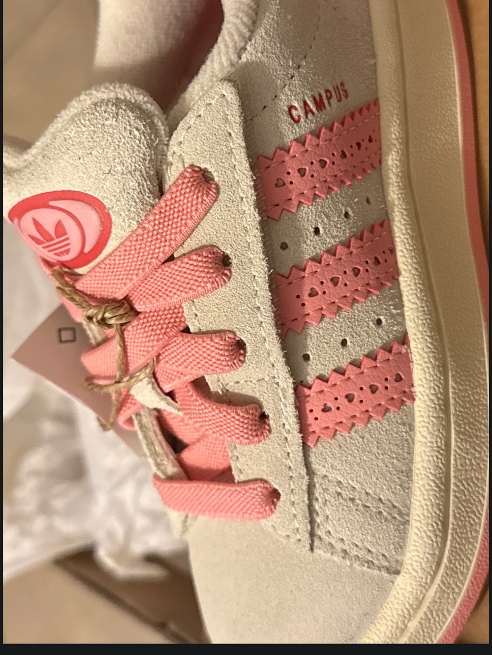 adidas Kids Campus Suede Sneaker - Pink/Cream